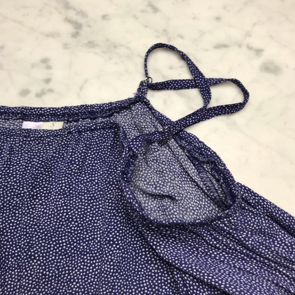 Alya Blue Cold Shoulder 3/4 Bell Seeve Blouse Top - Picture 5 of 8